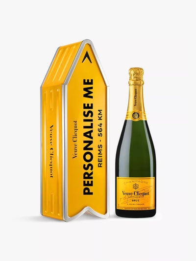 Veuve Clicquot City Arrow limited-edition Brut NV champagne with personalised tin at Collagerie