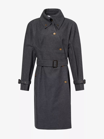 Vivienne Westwood Classic-collar belted cotton coat at Collagerie