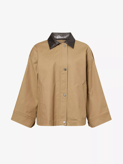 Weekend Max Mara Dorema contrast-collar cotton blend jacket at Collagerie