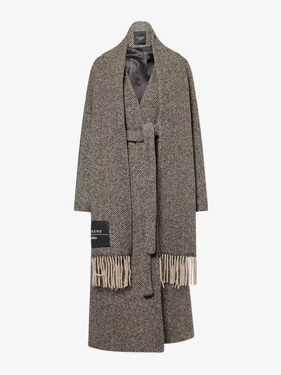 Weekend Max Mara Zenica chevron-print wool-blend coat at Collagerie