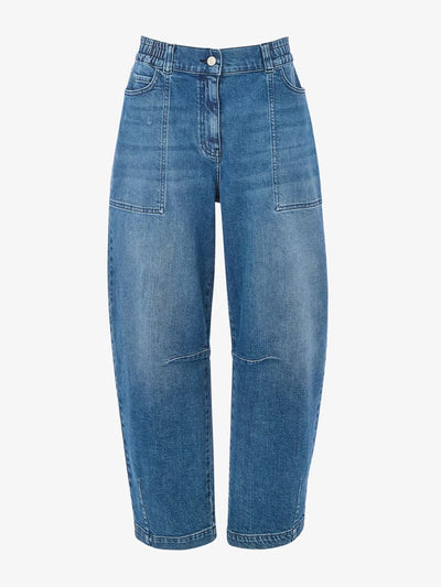 Whistles Barrel elasticated-waist stretch-denim jeans at Collagerie