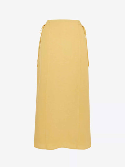 Whistles Josie side-tie high-rise woven midi skirt at Collagerie