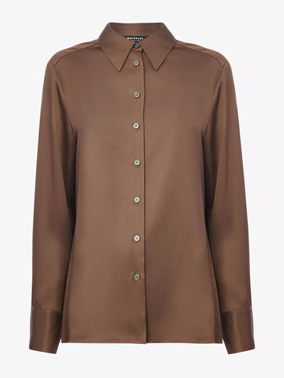 Whistles Metallic long-sleeve woven shirt at Collagerie
