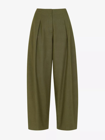 Whistles Pleated barrel-leg woven trousers at Collagerie