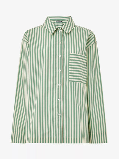 Whistles Stripe-print relaxed-fit cotton pyjama shirt at Collagerie
