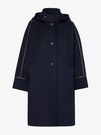 Yves Salomon Hooded two-welt-pockets relaxed-fit wool and cashmere-blend cape at Collagerie