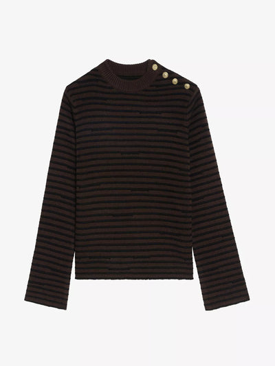 Zadig & Voltaire Striped knitted wool and cashmere jumper at Collagerie