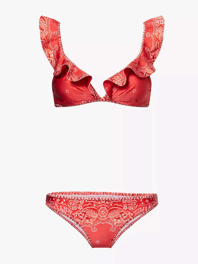 Zimmermann Lucky frill bikini set at Collagerie