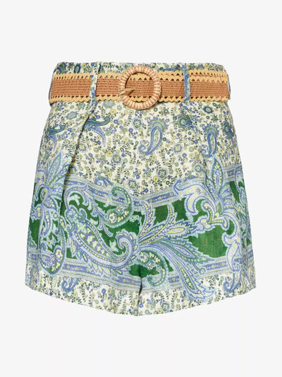 Zimmermann Ottie paisley-print linen shorts at Collagerie