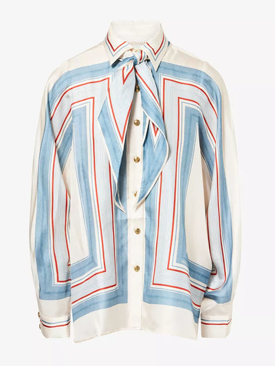 Zimmermann Relaxed scarf silk shirt at Collagerie
