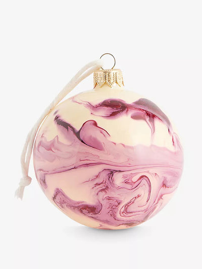 Selfridges Edit Ripple marble-effect glass Christmas decoration at Collagerie