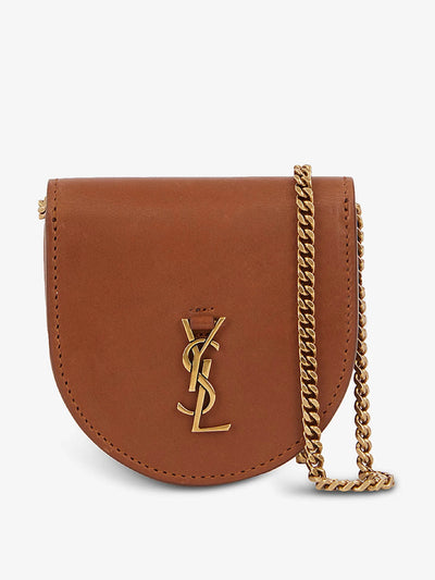 Saint Laurent Kaia Baby leather cross-body purse bag in Brick at Collagerie