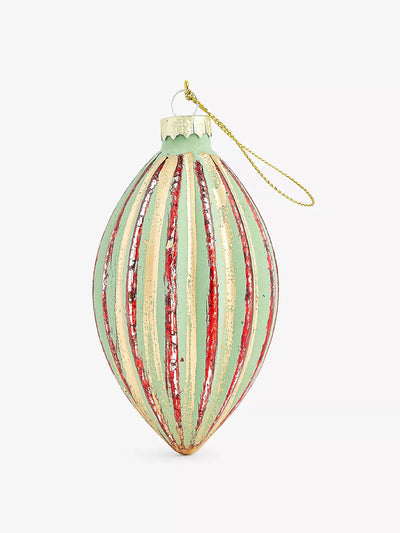 Selfridges Edit Striped glass Christmas decoration at Collagerie