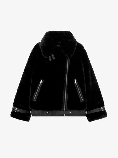The Kooples Collared regular-fit faux-fur jacket at Collagerie