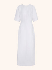 Sidres dress in optic white embossed cloque