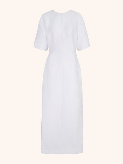 Emilia Wickstead Sidres dress in optic white embossed cloque at Collagerie