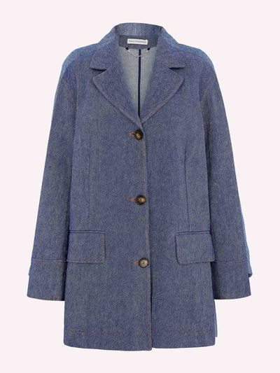 Emilia Wickstead Sira jacket in indigo denim at Collagerie