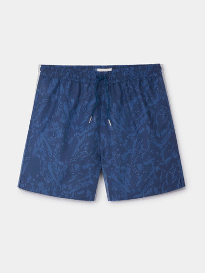 Sirplus Blue Expressionist-print Seaqual® swim shorts at Collagerie