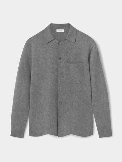 Sirplus Grey merino knit polo shirt at Collagerie