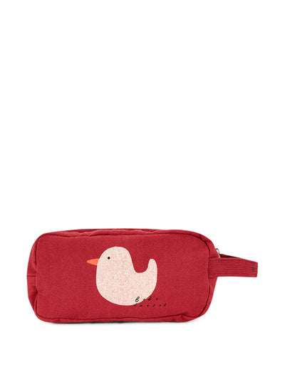 Bobo Choses Red duck print pencil case at Collagerie