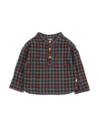 Búho Charcoal grey plaid shirt at Collagerie