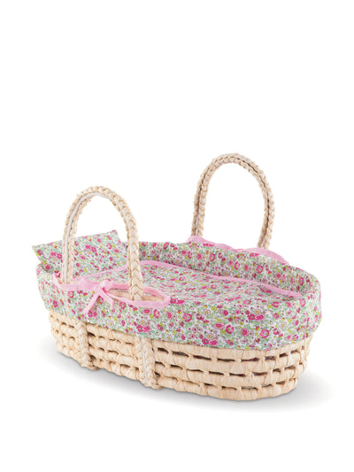 Corolle Braided doll’s Moses basket and accessories at Collagerie