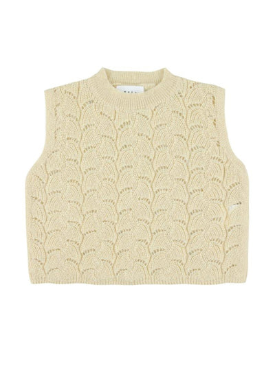 Morley Cream sleeveless knit top at Collagerie