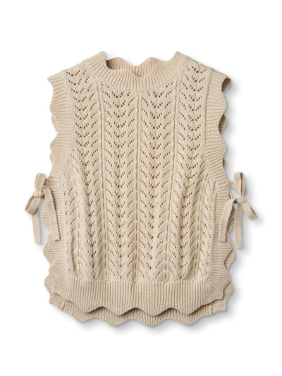 Fliink Nova pointelle organic cotton sleeveless sweater at Collagerie