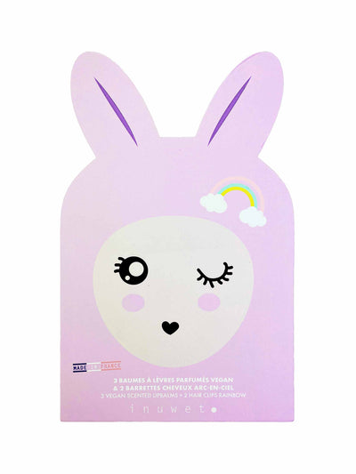 Inuwet Coffre paper bunny lip balms and barrettes at Collagerie