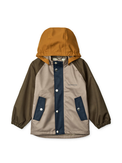 Liewood Khaki colourblock parka jacket at Collagerie