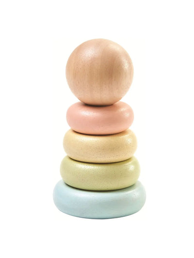 Plan Toys Pastel stacking rings at Collagerie