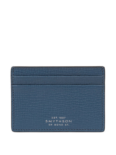 Smythson Leather card holder in Admiral Blue at Collagerie