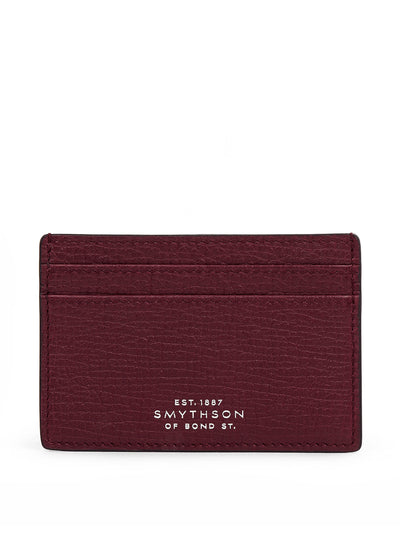Smythson Flat card holder in Dark Cherry Ludlow leather at Collagerie