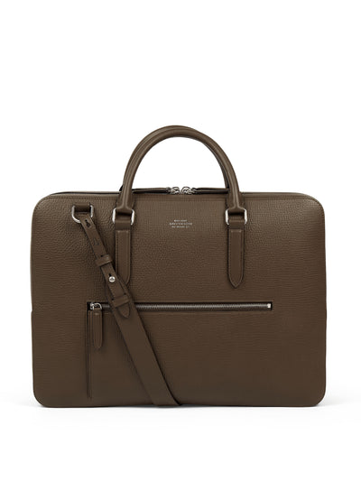 Smythson Large Briefcase with Zip Front in Ludlow at Collagerie