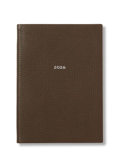 Smythson 2026 Soho Weekly Diary in dark olive Ludlow leather at Collagerie