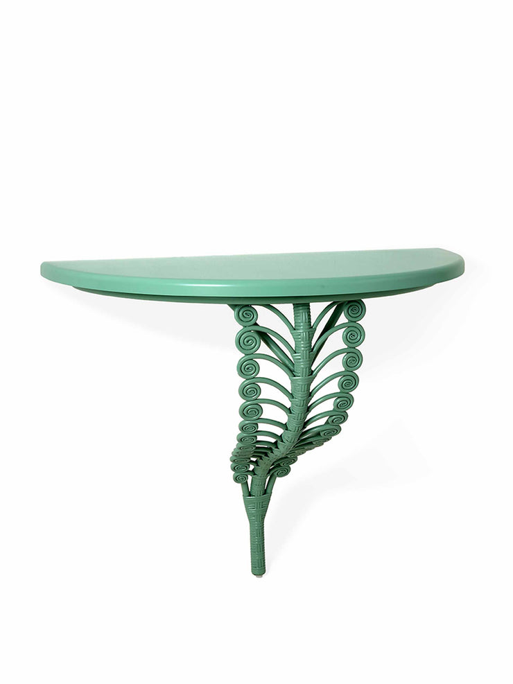 Green rattan fern console – Collagerie