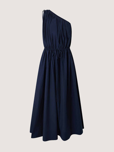 Soeur Ashley asymmetrical crinkled blue poplin maxi dress at Collagerie