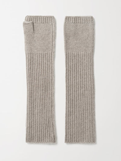 Soft Goat Ribbed knit cashmere arm warmers at Collagerie