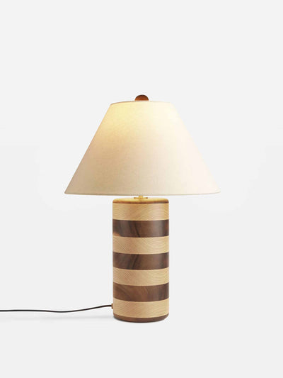 Soho Home Stripe wood table lamp at Collagerie