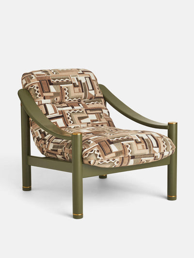 Soho Home Green and brown armchair at Collagerie