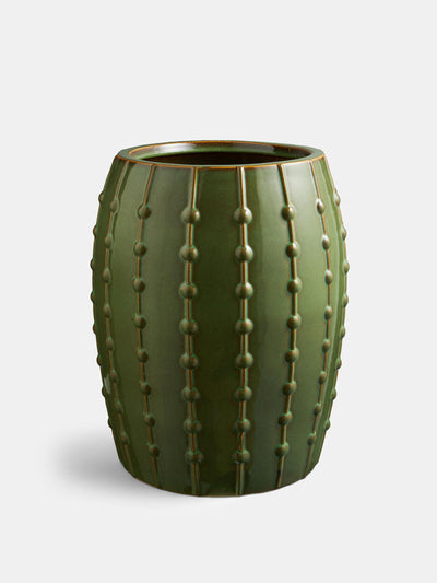 Soho Home Green dot pattern planter at Collagerie