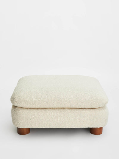 Soho Home Ottoman in Boucle Natural at Collagerie