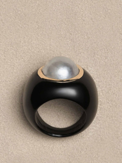Sophie Buhai Pearl moon ring at Collagerie
