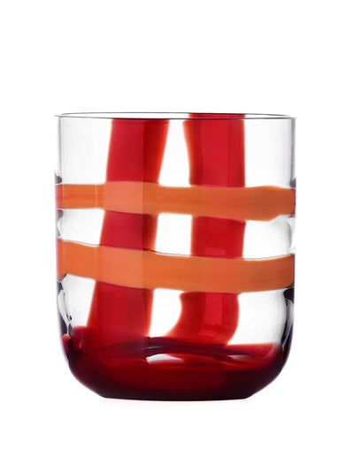 Ichendorf Milano Red & orange patterned tumbler at Collagerie