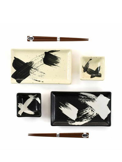 Sous Chef Kuro To Shiro sushi serving set at Collagerie