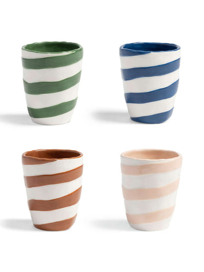 Sous Chef Abstract stripe tumblers (set of 4) at Collagerie