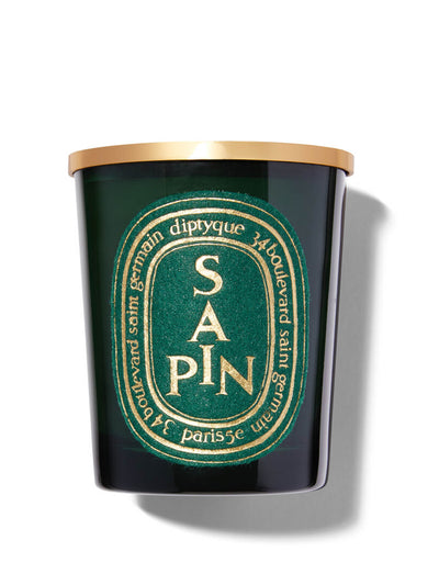 Diptyque Limited edition Sapin scented candle with lid at Collagerie