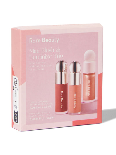 Rare Beauty Mini Blush And Luminize Trio cheek set at Collagerie