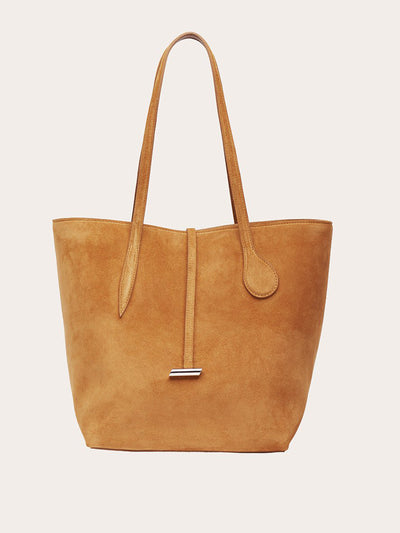 Little Liffner Biscotto suede Sprout tote bag, midi at Collagerie