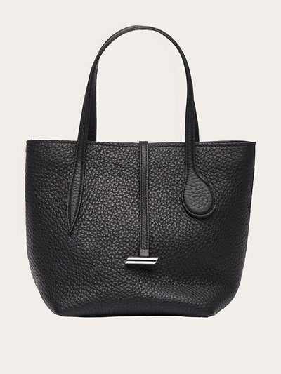 Little Liffner Black leather Sprout tote bag, mini at Collagerie